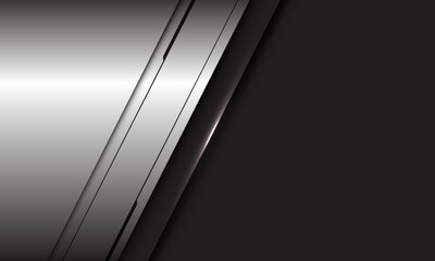 Abstract silver black line slash on grey blank space design modern futuristic technology background vector