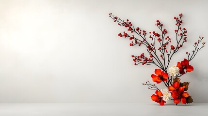 Antique-style botanical archive of seasonal evergreens and winter blooms, weathered plate effect, classical composition Ultra-Realistic, Photo Realistic, highly detailed, 