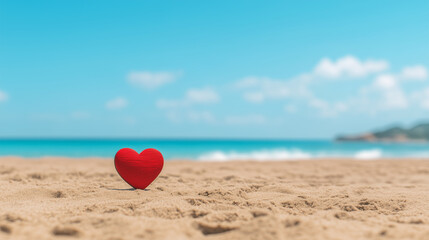 Fototapeta premium heart on the beach