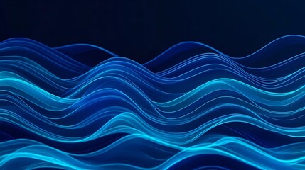 Glowing Blue Data Streams Against Dark Gradient Background