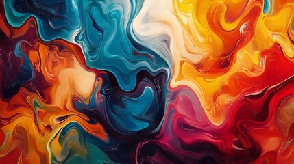 Fototapeta premium Swirling colorful abstract paint.