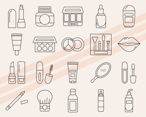 Additional makeup-themed vector icons featuring various beauty and cosmetic items