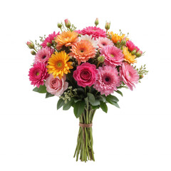 Colorful Flower Bouquet with Pink and Orange Blooms
