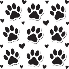 heart with dog paw vector © Hena