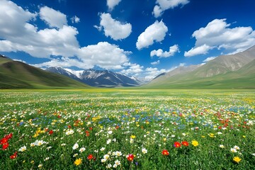 Fototapeta premium Meadow with flowers