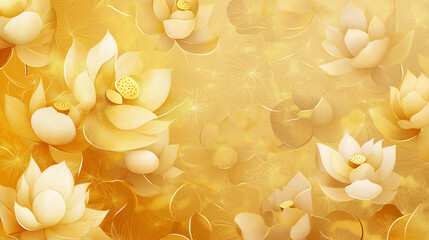 Elegant Abstract Lotus Blossom in Warm Golden Tones	
