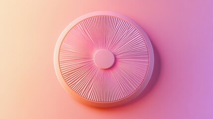 Abstract Pink Circular Design: Radial Pattern on Pastel Background, Minimalist 3D Render