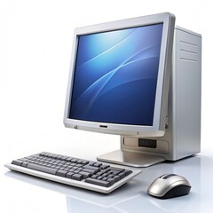 Fototapeta premium Digital Computer set on White Background