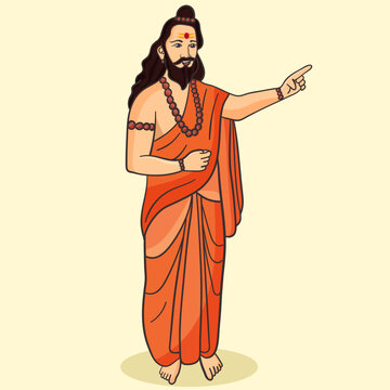 Guru Dronacharya Character with Creamy Background.