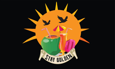 Sunset themed t-shirt design