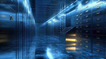 Secluded Bank Vault: A Digital Rendering of a Secure Facility