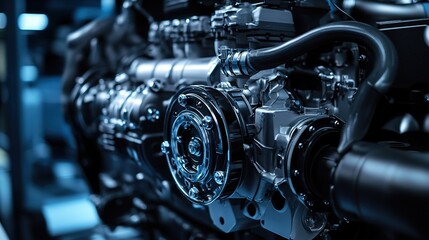 Fototapeta premium A cutting-edge engine showcasing the latest in automotive technology and innovation.