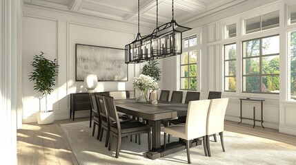 A dining room renovation featuring the latest interior trends and creative design.