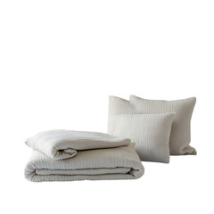 Soft Cream Quilted Bedding Set  Cozy Comforter  Pillows  Home Decor