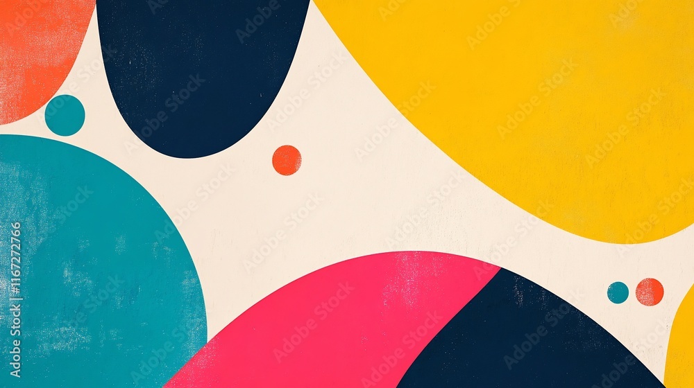 Poster Abstract pattern with colorful shapes and texture.