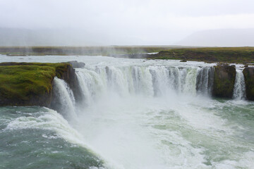 Godafoss falls in summer season view, Iceland