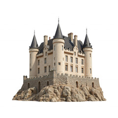 Medieval Castle Towering Above Rocky Terrain