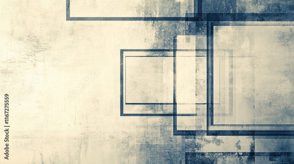 Poster Textured backdrop with blue overlapping rectangles.