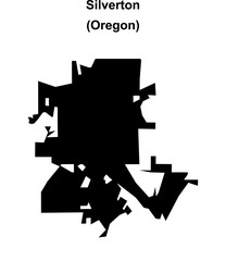 Silverton (Oregon) blank outline map