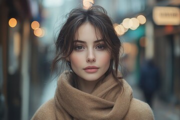 Business Woman Outdoor in Urban Setting with Smartphone