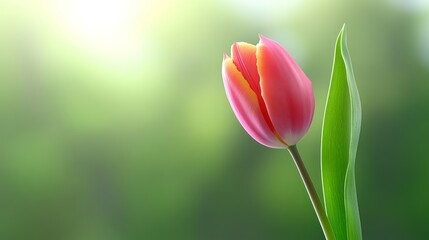 A close-up of a pink tulip with a soft background.