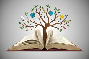 Celebrating International Day of Education and Literacy with open book, symbolizing knowledge, growth, learning. Perfect for promoting literacy, academic achievement, power of education worldwide.