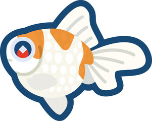 かわいい金魚（パールスケール）のイラスト