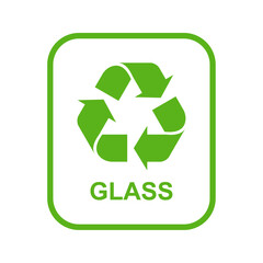 Recycle symbol for glass waste