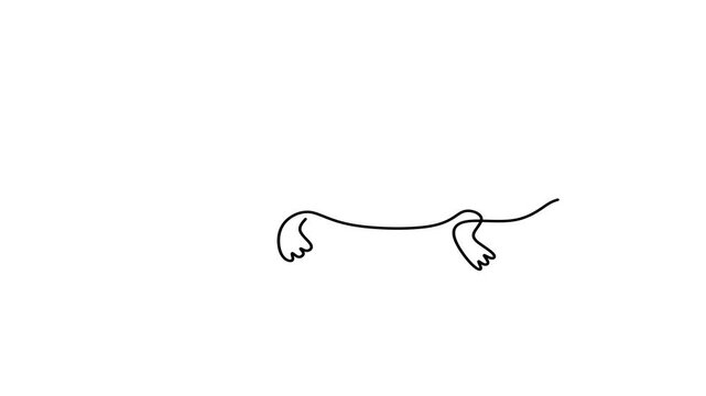Dangerous crocodile continuous line drawing animation