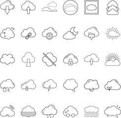 Fototapeta premium Cloud Computing Icons Storage, Upload, Download, Weather, Security