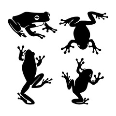 frog toad river animal silhouette logo icon