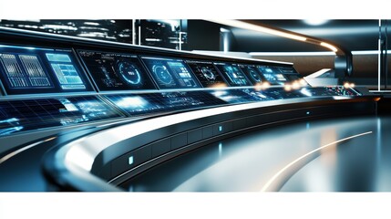 Futuristic Control Room: Advanced Technology Interface