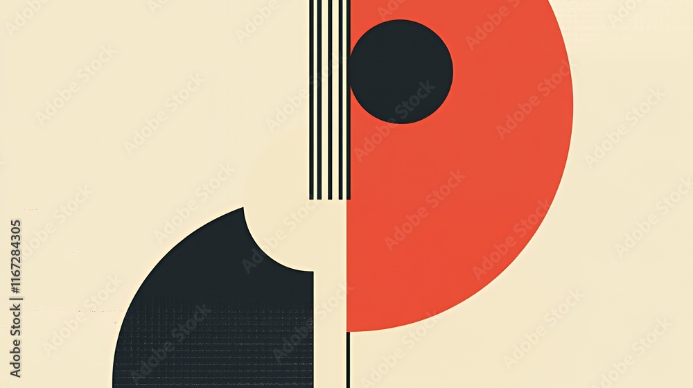 Poster abstract geometric design featuring circles and lines