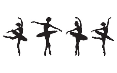 Artistic Silhouettes of Ballerinas in Motion