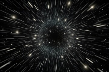 Fototapeta premium 3D Hyperspace Background with Warp Tunnel Effect