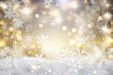 Naklejka premium Winter Wonderland Background with Snowflakes and Stars