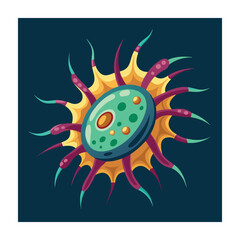 Collection of Microbiology's flat design