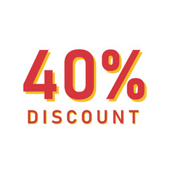Bold 40% Discount Promotion with Red and Yellow Text