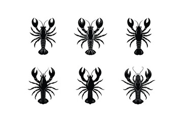 "Set of Lobster Vector Illustration"
