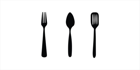 Fork spoon set hand drawn illustration on white background . spoon fork vector.