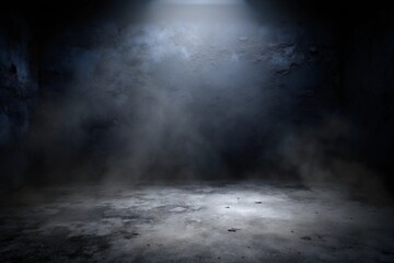 3D Render of a Grunge Room Interior with a Foggy Atmosphere