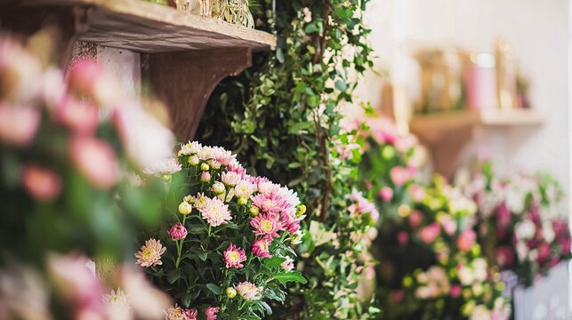 shot of chrysanthemums in a funeral arrangement, emphasizing the solemnity and respect. | Chrysanthemum 