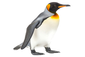 Fototapeta premium A detailed illustration of a standing emperor penguin showcasing its features.