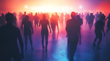 Concert and Festival Background Crowd of People Partying 8k