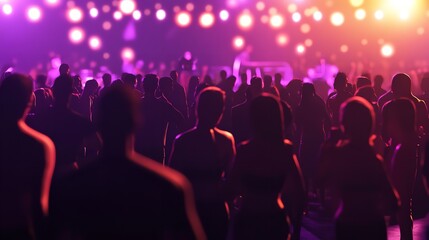 Concert and Festival Background Crowd of People Partying 8k