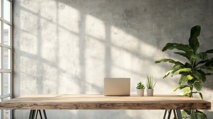 Modern Industrial Home Office Natural Light Urban Apartment Creative Workspace