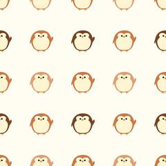 Penguin cartoon so cute. Pattern seamless vector illustration. 