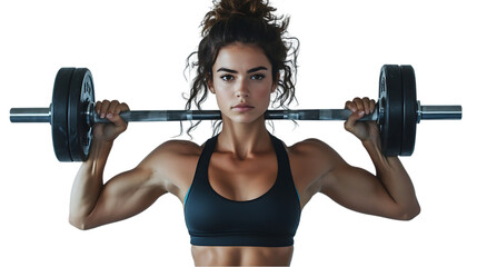 Obraz premium A determined athlete lifting weights, showcasing strength and fitness.