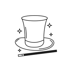Top hat magician icon sign symbol design vector