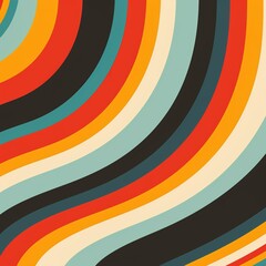 Obraz premium Vintage Striped Backgrounds, Posters, Banner Samples, Retro Colors from the 1970s 1900s, 70s, 80s, 90s. retro vintage 70s style stripes background poster lines. shapes vector design graphic 1980s